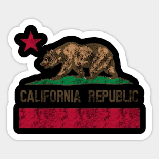 California Republic Flag Bear Sticker